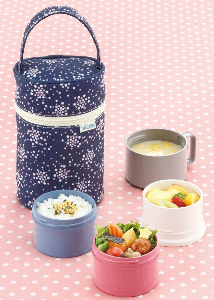 Thermos 3 - Tier Fresh Lunch Box Bottle 580ml Navy - DJL - 580 NVY