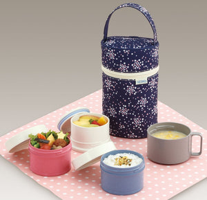 Thermos 3 - Tier Fresh Lunch Box Bottle 580ml Navy - DJL - 580 NVY