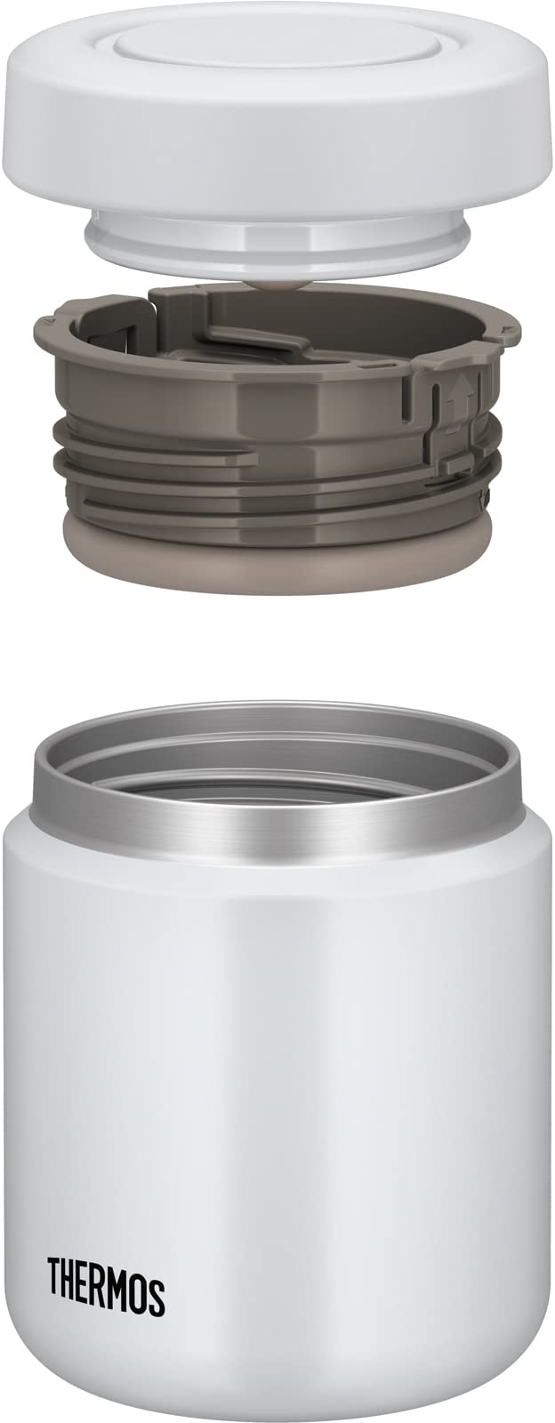 Thermos 300ml White Gray Vacuum Insulated Soup Jar - Easy - to - Clean Standard Model JBR - 301 WHGY