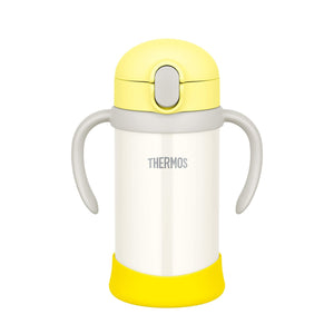 Thermos 350ml Baby Straw Mug - Vacuum Flask in Yellow White