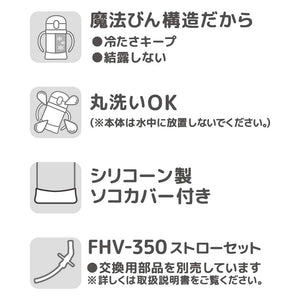 Thermos 350ml Vacuum Flask Baby Straw Mug in Blue and White