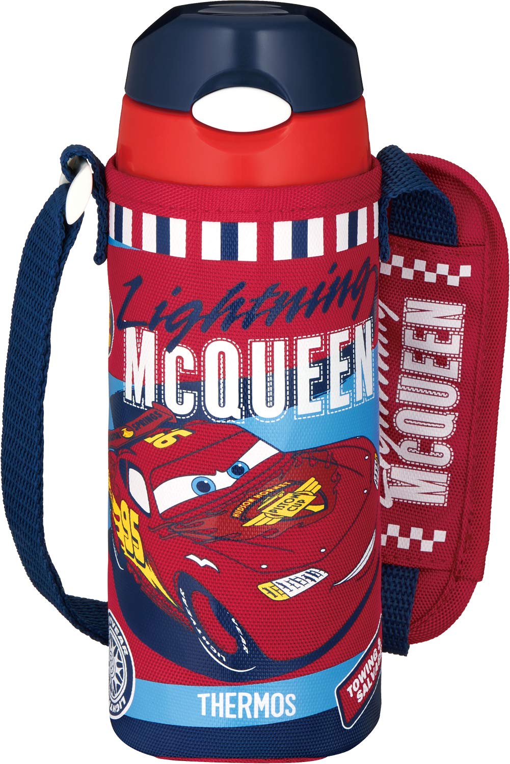 Thermos 400ml Vacuum Insulated Straw Bottle Cars Navy Red Cold Storage - FHL - 402FDS NV - R