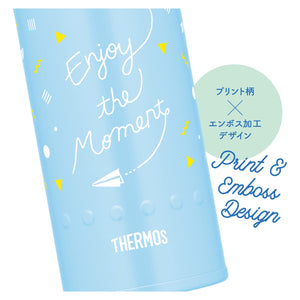 Thermos 400ml Vacuum Insulated Water Bottle Mobile Mug in Blue White - JNR - 401 BLWH