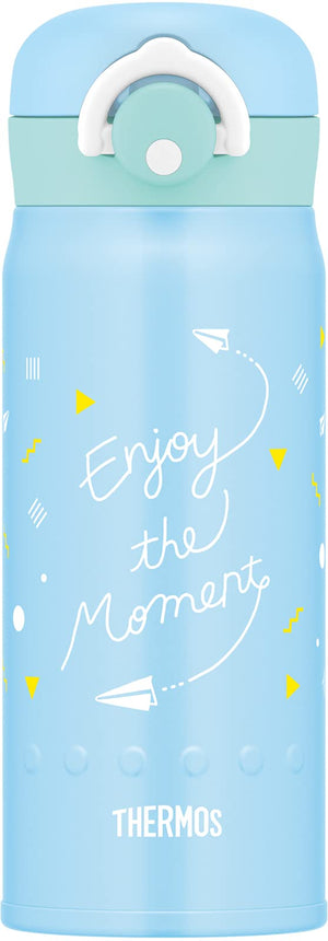 Thermos 400ml Vacuum Insulated Water Bottle Mobile Mug in Blue White - JNR - 401 BLWH