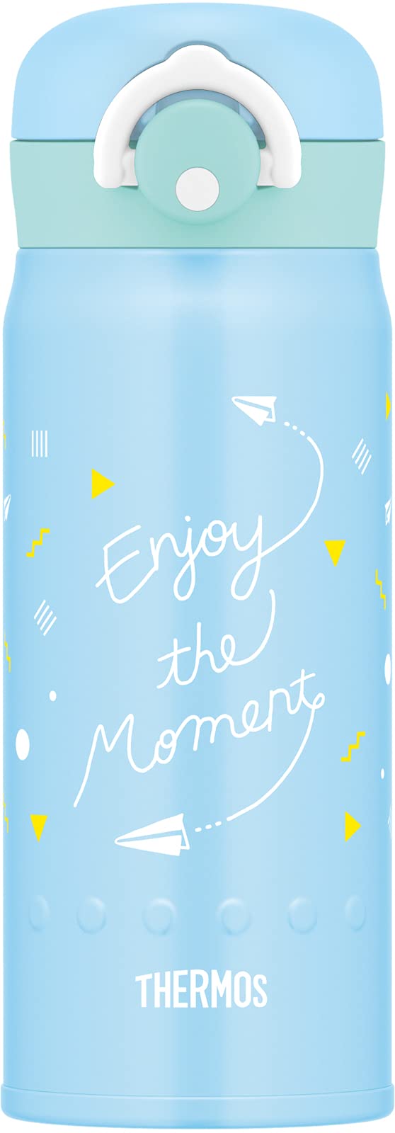 Thermos 400ml Vacuum Insulated Water Bottle Mobile Mug in Blue White - JNR - 401 BLWH