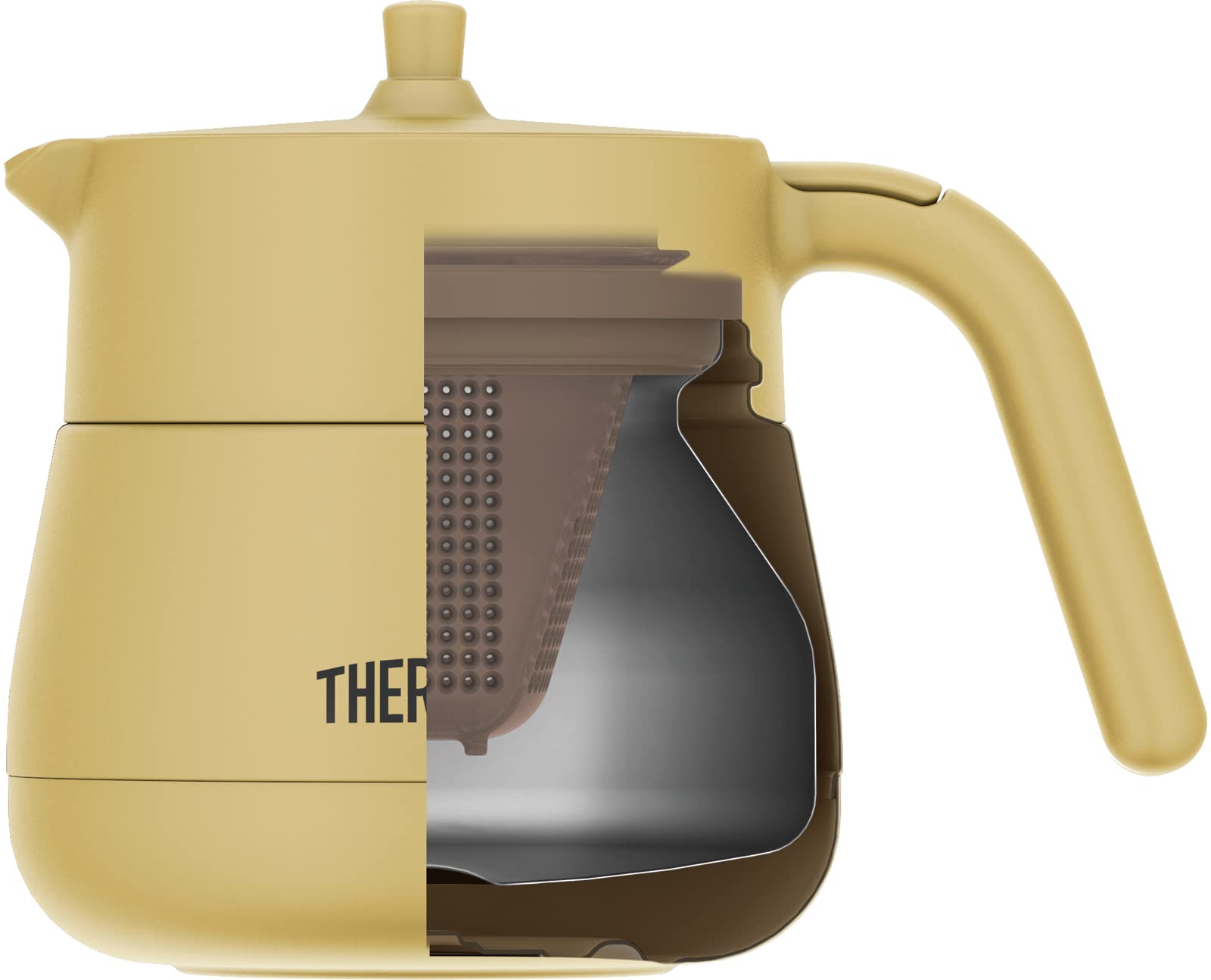 Thermos 450Ml Vacuum Insulated Teapot With Strainer Beige - Tte - 450