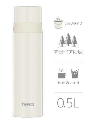 Thermos 500ml Stainless Steel Water Bottle Matte White Cup Type - Ffm - 502 Mtwh