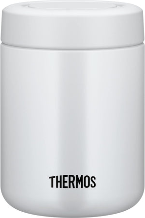 Thermos 500ml Vacuum Insulated Soup Jar White Gray Standard Model Hot/Cold Easy Clean Round Mouth JBR - 501 WHGY