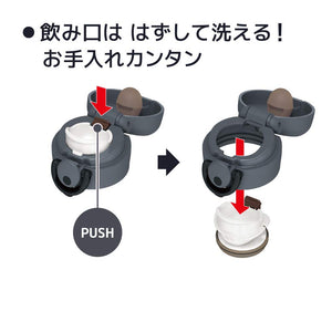 Thermos 500Ml Vacuum Insulated Water Bottle Mug - Matte Gray Jnr - 501Ltd Mtgy (Japan)