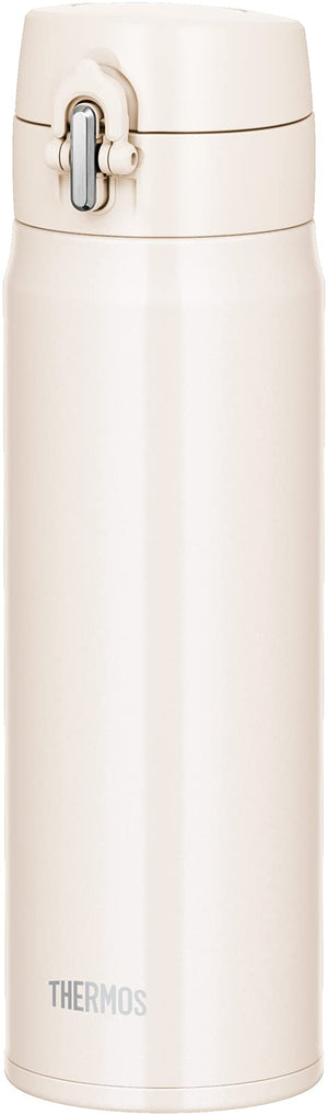 Thermos 500ml Vacuum Insulated White Beige Water Bottle Portable Mug - Joh - 500 Wbe