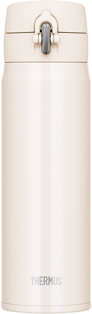 Thermos 500ml Vacuum Insulated White Beige Water Bottle Portable Mug - Joh - 500 Wbe