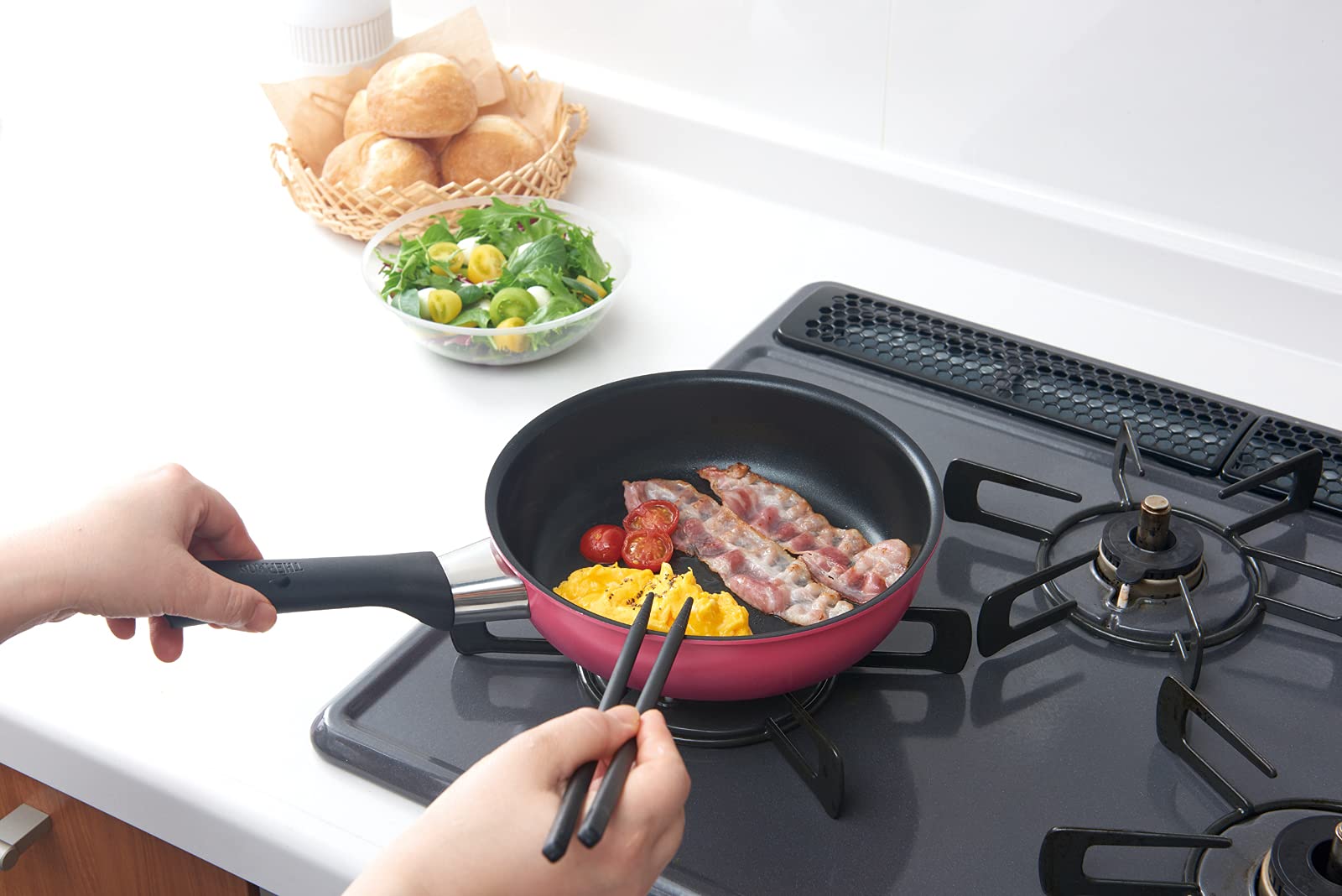 Thermos Durable Series 16cm Wine Red Frying Pan for Gas Stove Kfg - 016 Wnr