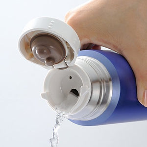 Thermos Fei - 501 0.5L Blue Slim Stainless Steel Bottle - Made In Japan