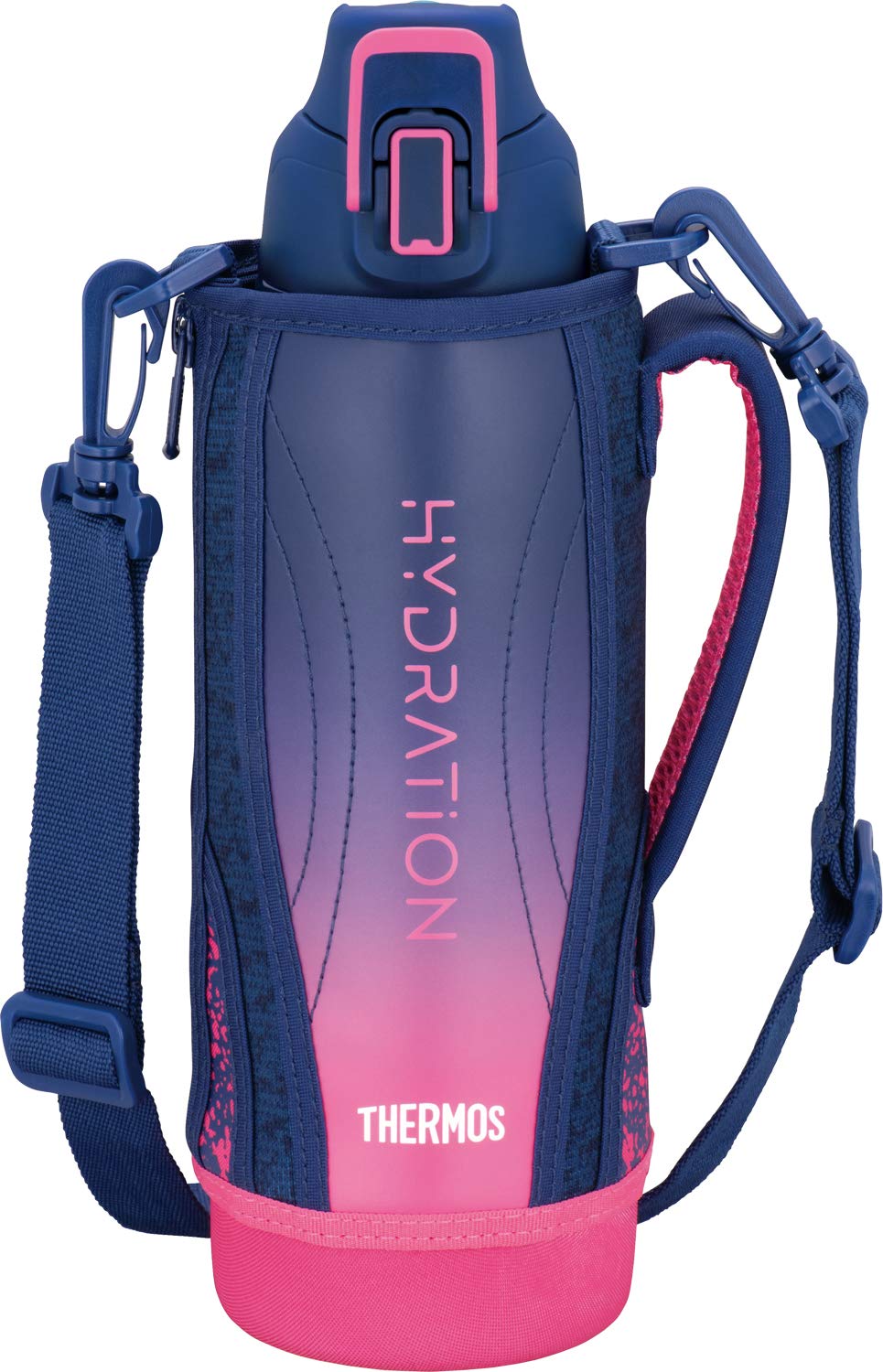 Thermos FHT - 1001F 1L Navy Pink Vacuum Insulated Cold Only Sports Bottle