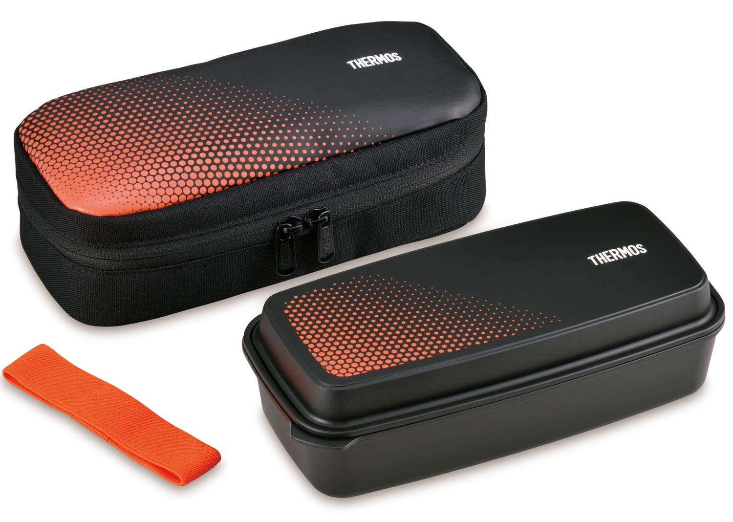 Thermos Fresh 600ml Lunch Box in Black Orange - Djo - 600 Bkor