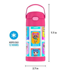 Thermos Funtainer 12Oz Kids Lol Surprise Stainless Steel Insulated Straw Bottle