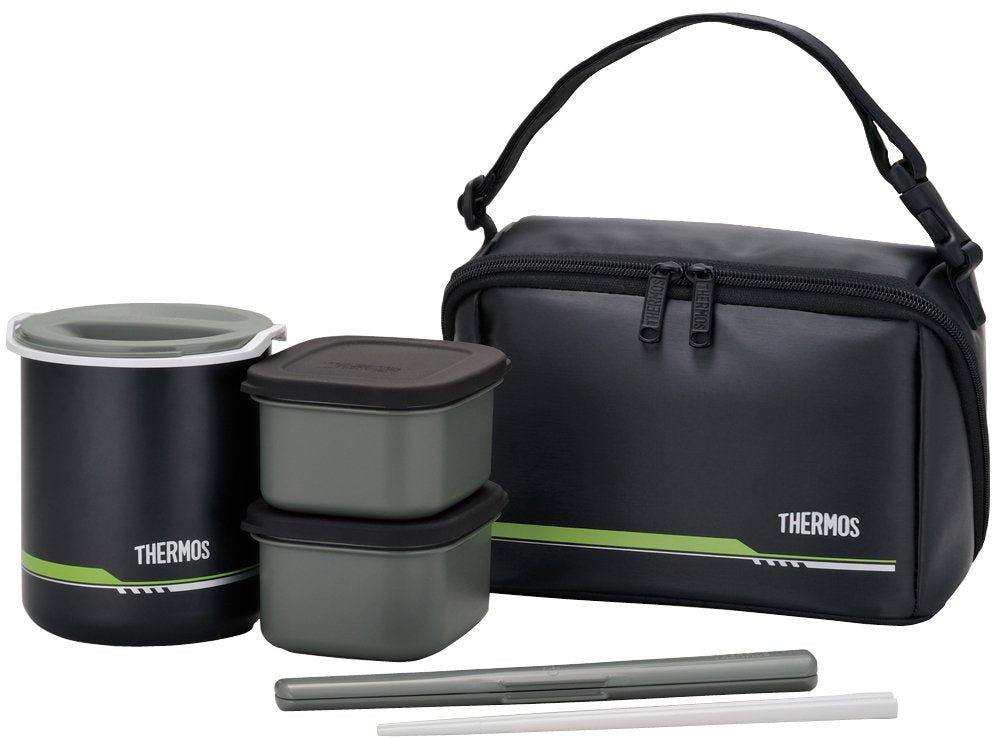 Thermos Japan Thermal Insulated Lunch Box 1 Go Matte Black Dbq - 502 Mtbk