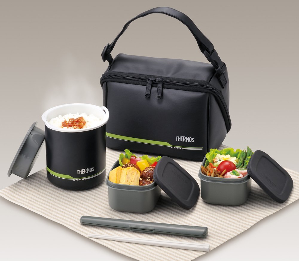 Thermos Japan Thermal Insulated Lunch Box 1 Go Matte Black Dbq - 502 Mtbk