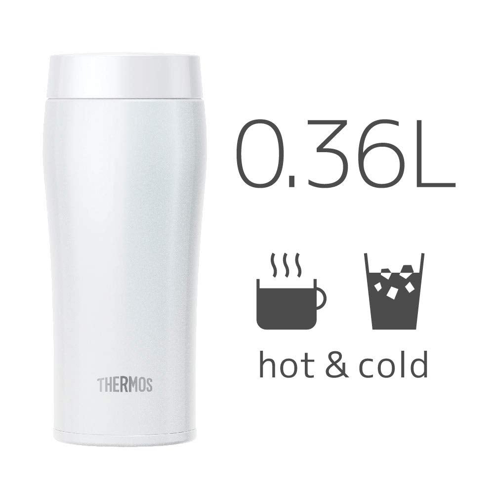 Thermos Japan Vacuum Insulated Water Bottle 360Ml Pearl White Joe - 360 Prw