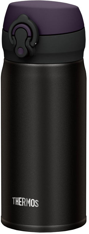 Thermos Japan Vacuum Insulated Water Bottle Mobile Mug One Touch Open 350Ml All Black Jnl - 352 Alb