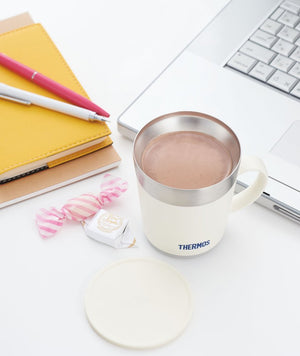 Thermos JDC - 241 WH White Insulated Mug 240ml Capacity - Perfect for Hot & Cold Drinks