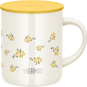 Thermos Jdg - 352Ltd Yf Insulated Stainless Steel Mug 350ml - Yellow Flower Design