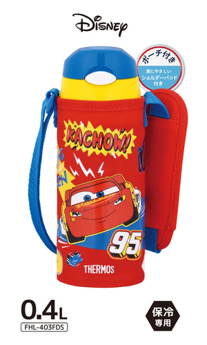 Thermos Kids Red Water Bottle 400ml Vacuum Insulated Straw FHL - 403FDS R for School