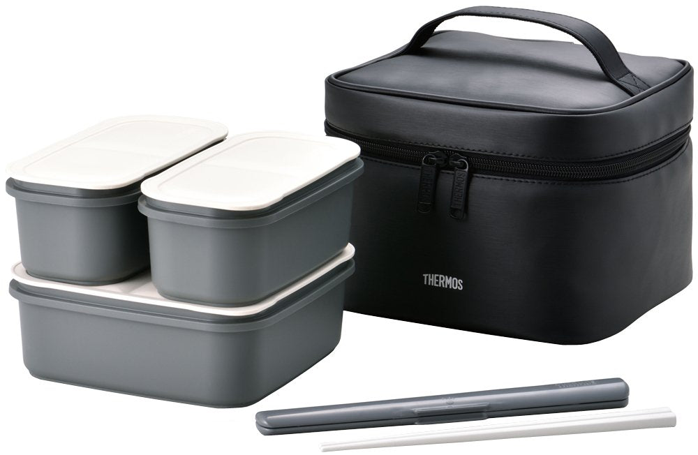 Thermos Large Capacity 2 Tier Fresh Lunch Box Black 1.8L - Djf - 1800 Bk