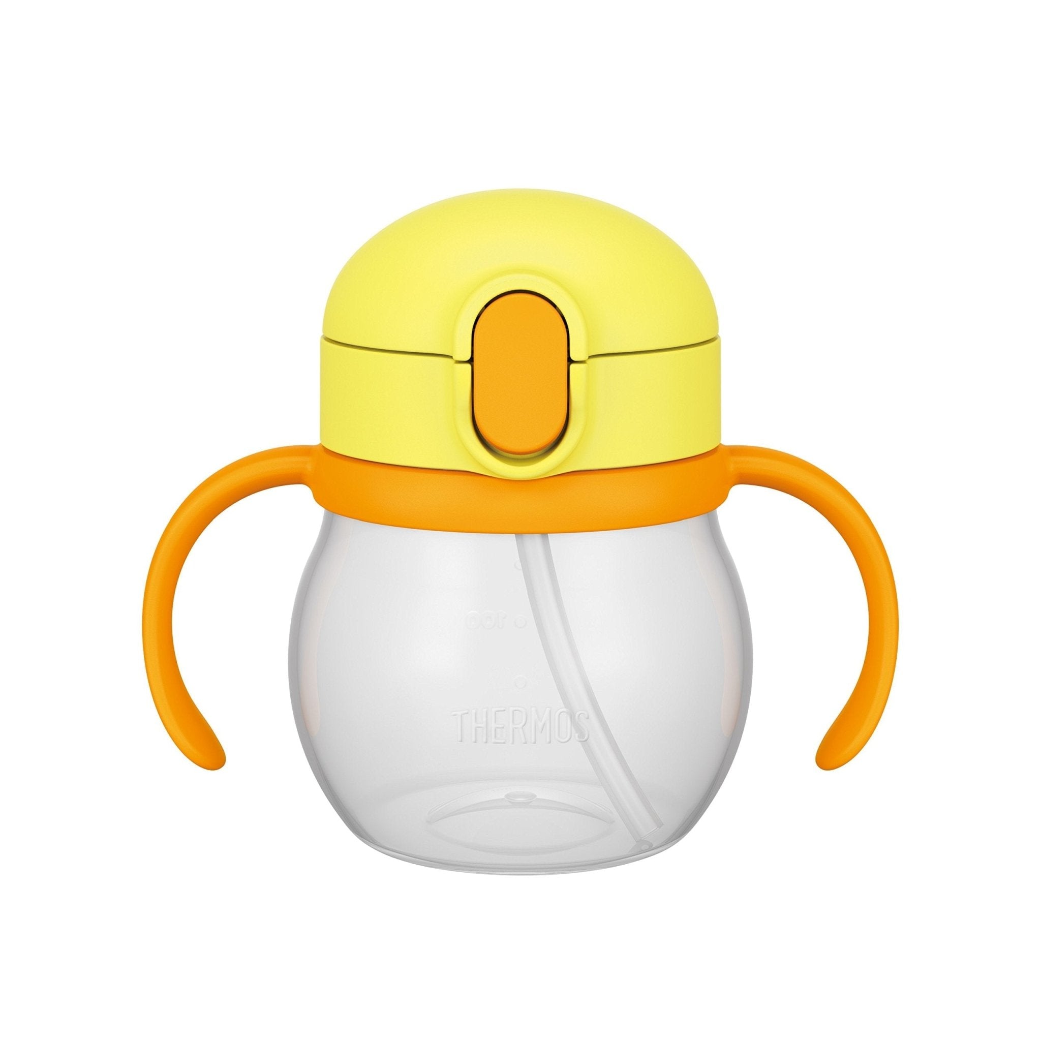 Thermos Large Capacity 250ml Baby Straw Mug Yellow Non - Leaking for 9 Months and Up