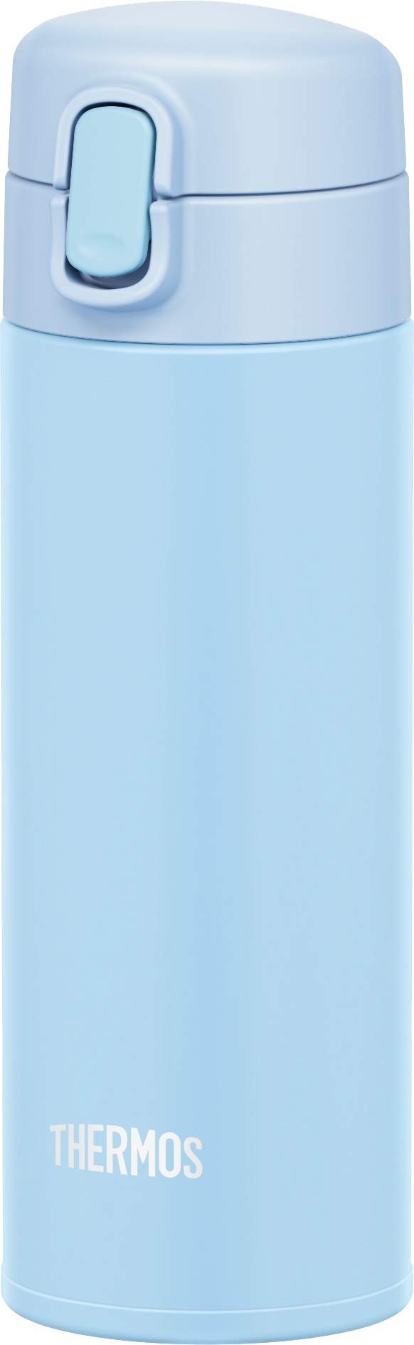 Thermos Light Blue 350ml Vacuum Insulated Straw Bottle for Cold Storage FJM - 350 LB