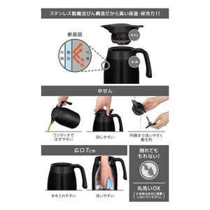 Thermos Matte Black 2L Stainless Steel Thermal Pot Tabletop Insulation Structure - Ttb - 2001 Mtbk