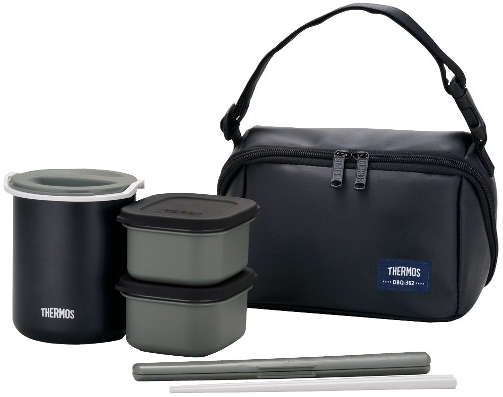 Thermos Matte Black Insulated Lunch Box 0.8 Cup Capacity - Dbq - 362 Mtbk