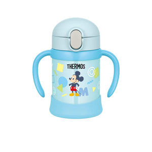 Thermos Mickey Baby Straw Mug Vacuum Flask 250ml Blue - Fjl - 250Ds