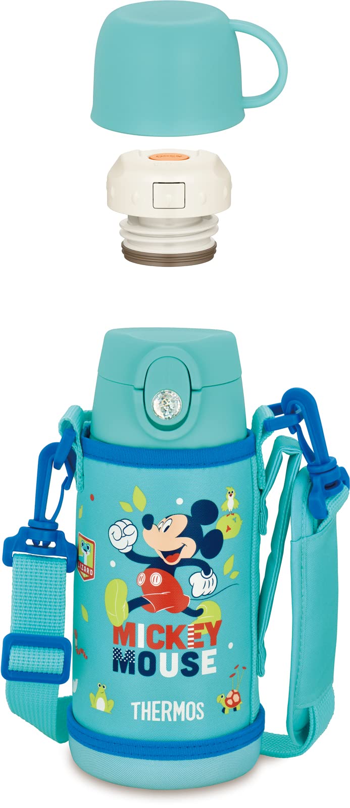 Thermos Mickey Mint Blue Vacuum Insulated Water Bottle 0.6L Straw Cup for Children FJO - 601WFDS MBL