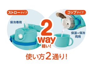 Thermos Mickey Mint Blue Vacuum Insulated Water Bottle 0.6L Straw Cup for Children FJO - 601WFDS MBL