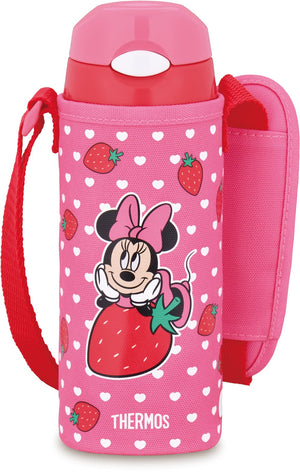 Thermos Minnie Strawberry Pink Vacuum Insulated Straw Bottle 400ml for Kids Cold Storage Only Fhl - 403Fds Sbp
