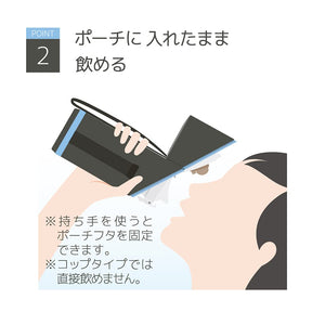 Thermos My Bottle Pouch with Strap Gray Blue Suitable for 350 - 400ml