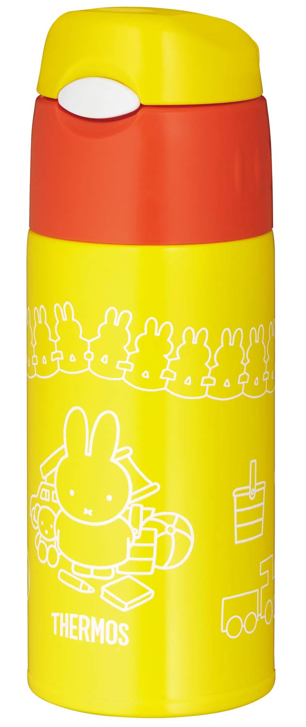 Thermos Vacuum Insulated 400ml Yellow Orange Cold Storage Straw Bottle Fhl - 402Fb Y - Or