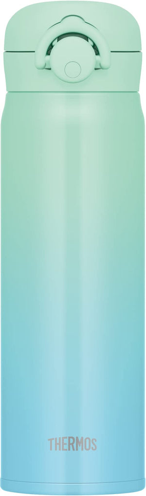 Thermos Vacuum Insulated 500Ml Stainless Steel Water Bottle Mint Gradient Easy - To - Clean Lightweight with One - Touch Open