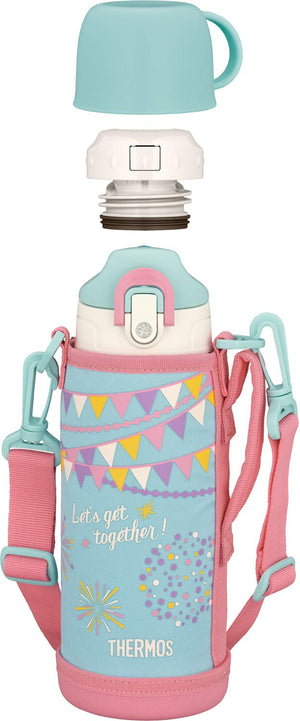 Thermos Vacuum Insulated Water Bottle 0.8L in Mint Flag Design 2 - Way Fho - 801Wf Mf