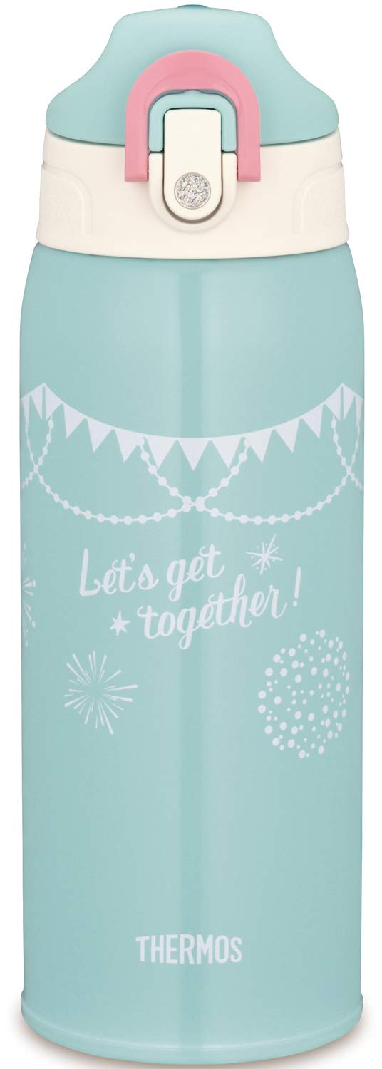 Thermos Vacuum Insulated Water Bottle 0.8L in Mint Flag Design 2 - Way Fho - 801Wf Mf