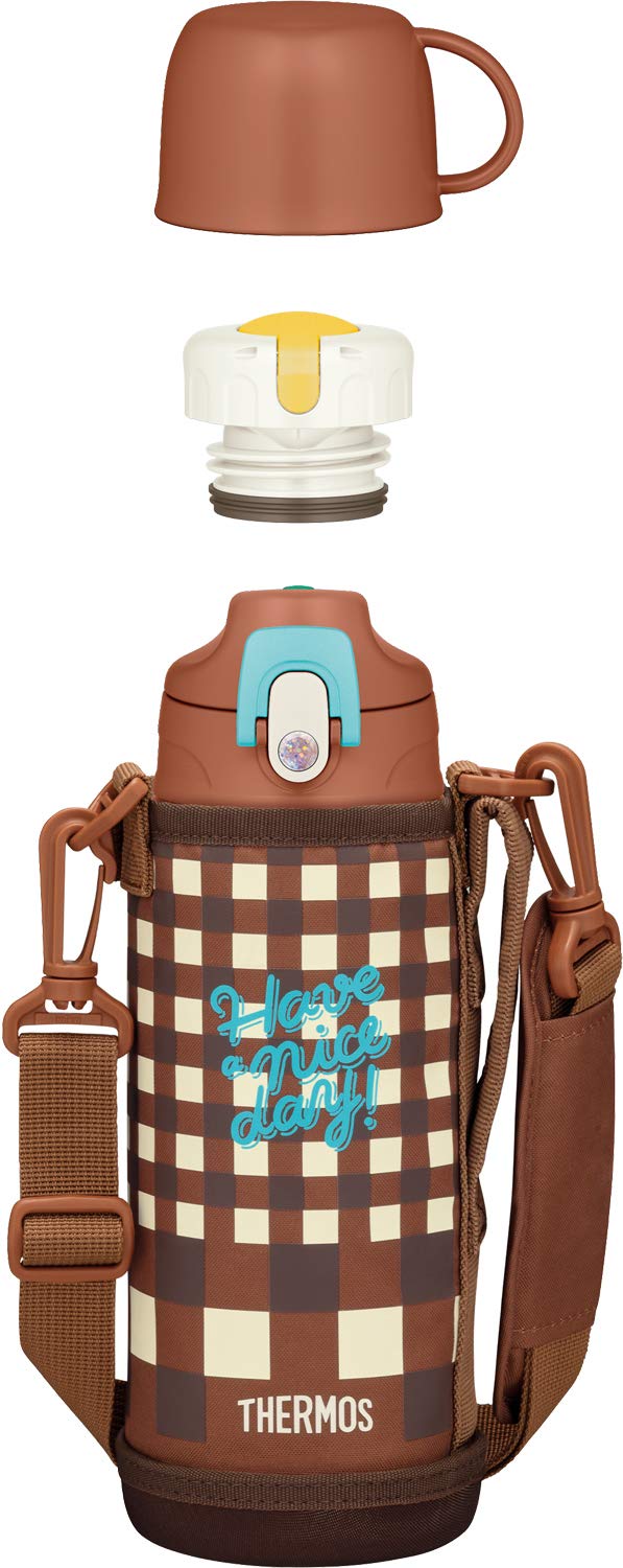 Thermos Vacuum Insulated Water Bottle 2 - Way 0.8L/0.83L Brown Check Fjj - 800Wf Bwc