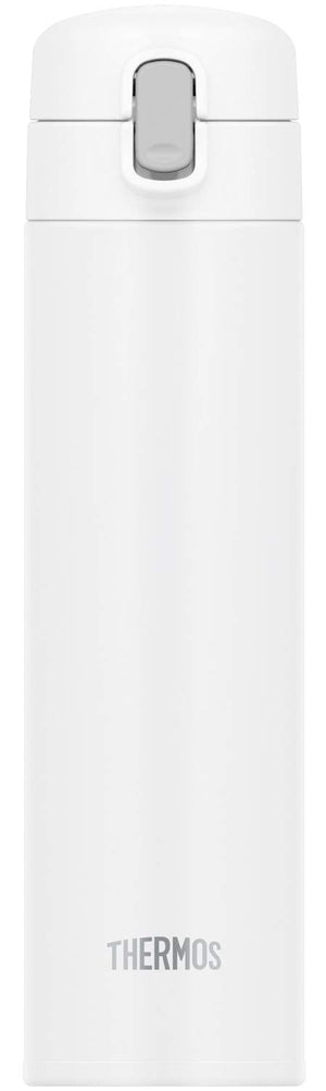 Thermos White 450ml Vacuum Insulated Cold Storage Straw Bottle Fjm - 450