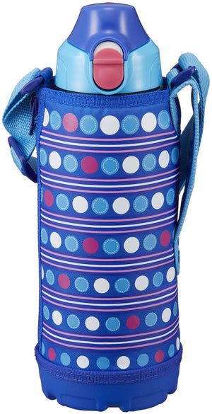 Tiger Sahara Blue Neon MBO - F080 - AN 800ml Stainless Steel Water Bottle with Cup and Pouch