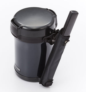 Tiger Stainless Steel Thermos Insulated 3 - Cup Black Lunch Jar