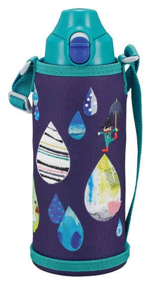 Tiger Thermos 800Ml Stainless Steel Water Bottle With Direct Drinking Cup 2 - Way Shizuku Blue - Mbr - H08Gas Made In Japan