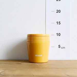 Tiger Thermos Vacuum Insulated Soup Jar 250Ml Japan Thermal Lunch Box Wide Mouth Round Bottom Saffron Yellow Mcl - B025 - Ys