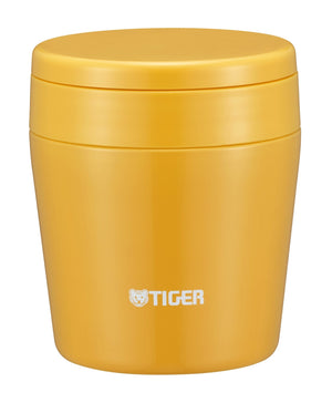 Tiger Thermos Vacuum Insulated Soup Jar 250Ml Japan Thermal Lunch Box Wide Mouth Round Bottom Saffron Yellow Mcl - B025 - Ys