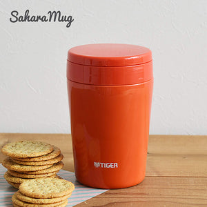Tiger Thermos Vacuum Insulated Soup Jar 380Ml Japan Thermal Lunch Box Wide Mouth Round Bottom Chili Red Mcl - B038 - Rc