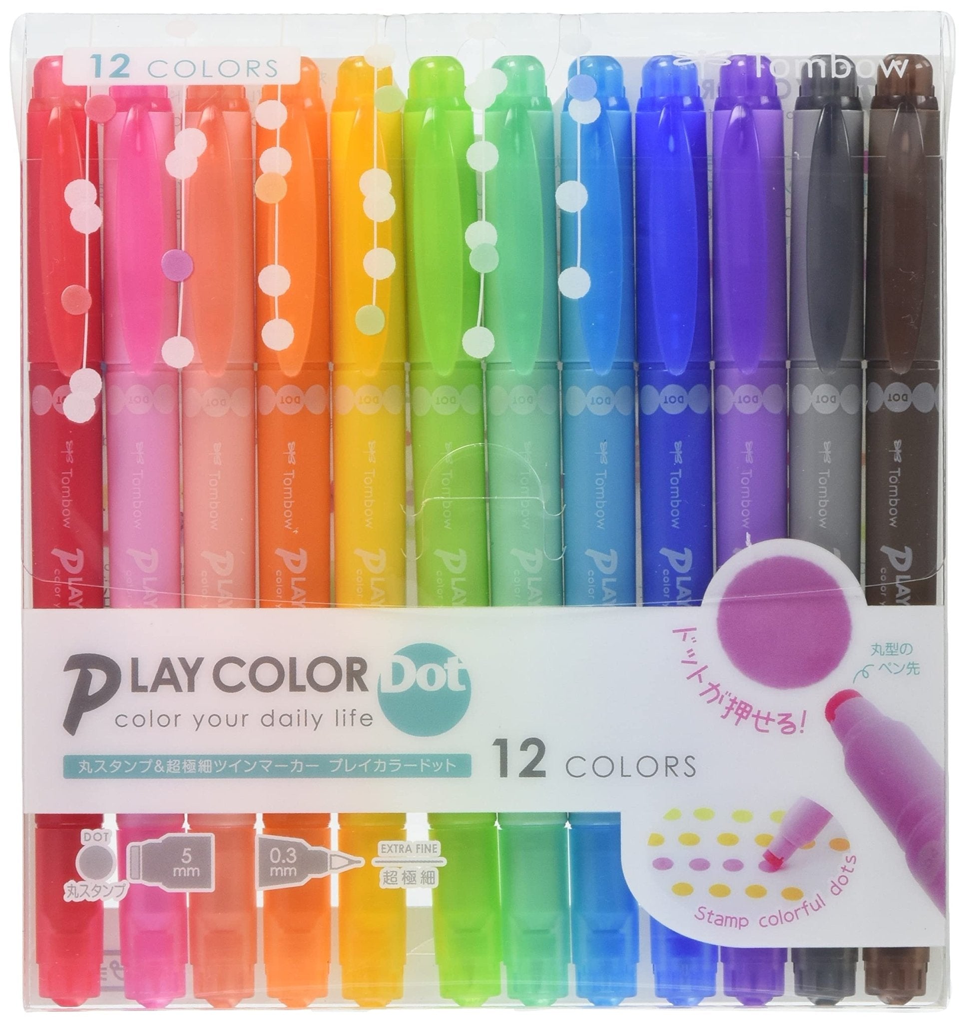 Tombow Japan Felt - Tip Water - Based Pen Play Color Dot 12 - Color Set Gce - 011